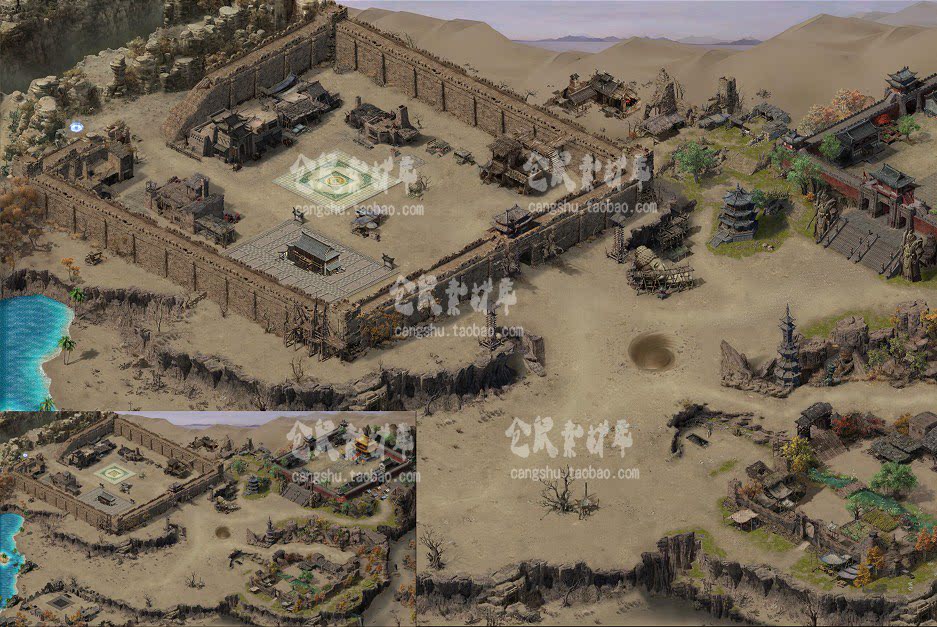 传奇地砖地图素材 乌阳古城 动态高清 带美术原图  无缝封边DT500