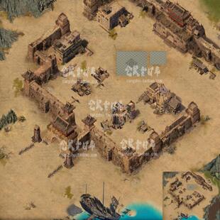 传奇地图素材 戈壁土城 盟重土城 高清 独立地砖无缝封边 DT721