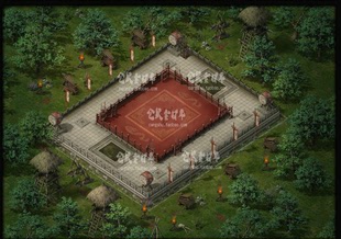 传奇地图素材 比武擂台 大小 两版独立地砖无缝封边 DT594