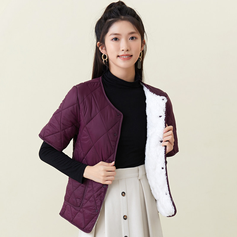 内胆棉衣女冬保暖修身加厚校服