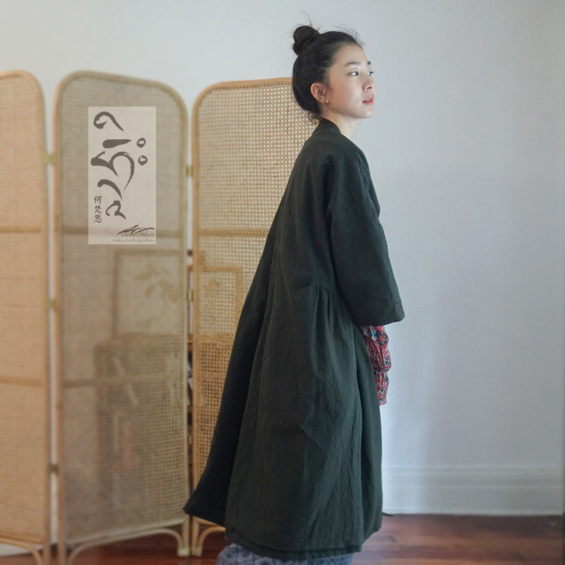 手绘国风汉服褙子夹棉外套女汉服