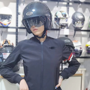 h2h碳纤维舒适轻量级踏板太子挎骑复古摩托车头盔带太阳镜大半盔