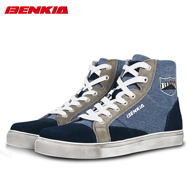 BENKIA摩托车骑行鞋男女春秋休闲短靴摩托机车鞋子防摔透气骑士靴