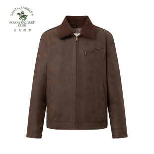 外套翻领保暖上衣 圣大保罗男羽绒皮衣2026春秋新品 甄选90鹅绒