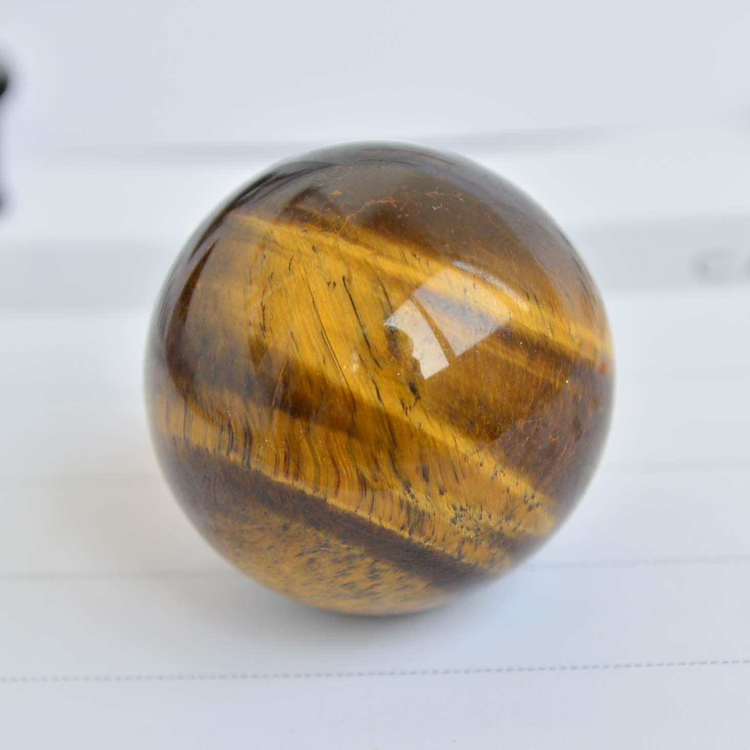 天然虎睛石球摆件虎纹石手把件球老虎石球3cm