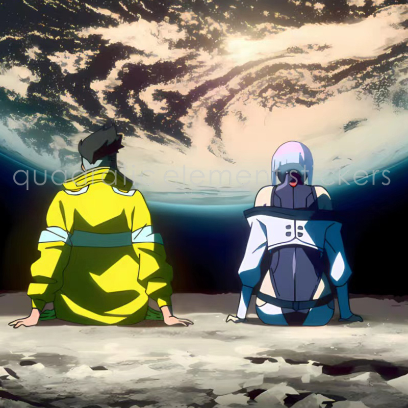 边缘行者大卫露西lucy带我去月球反光防水贴纸电脑机箱电动车贴