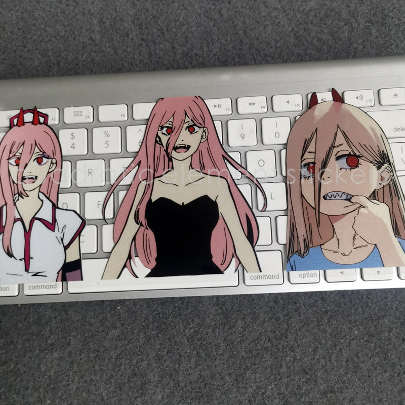 meme链锯人帕瓦血之魔人胸垫各种表情反光车贴纸防水机箱电动车