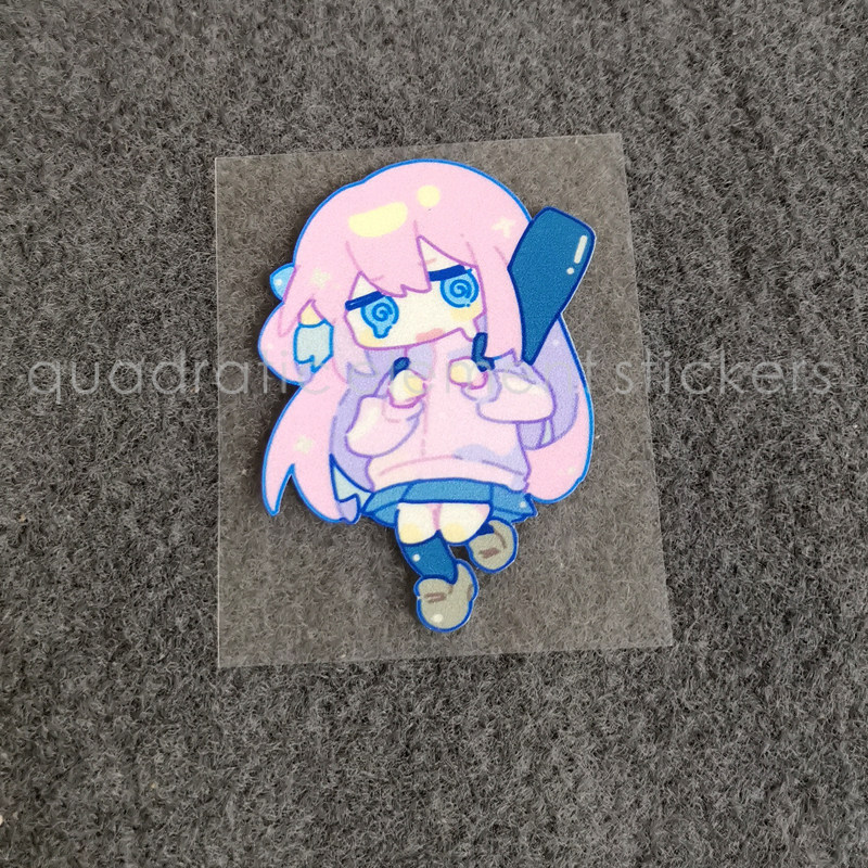 二次元动漫孤独摇滚q版卡哇伊可爱小孤独车贴纸反光装饰防水机箱