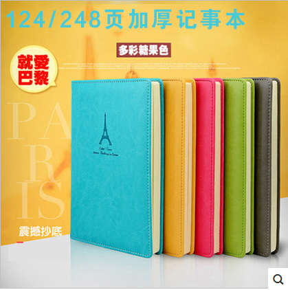 包邮文具创意皮面笔记本手帐记事本商务办公用品厚日记本子A5定制