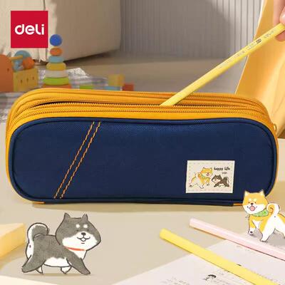 大容量三层学生笔袋柴犬系列