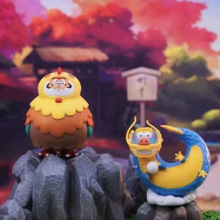 正版我不是胖虎肥龙龙腾虎跃系列盲盒潮玩手办模型玩具车载摆件