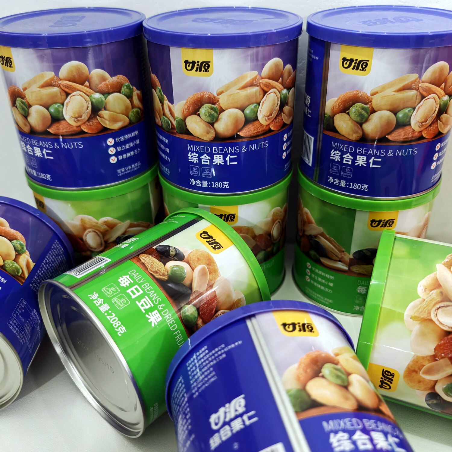 甘源罐装综合果仁180g*4罐腰果扁桃仁花生混合坚果办公室宿舍零食,零食/坚果/特产,混合坚果,淘宝优惠券,粉丝福利购,淘宝优惠卷