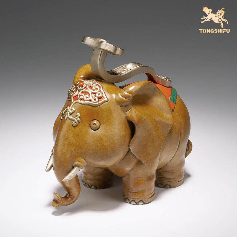 铜师傅 《吉象如意》 黄铜工艺品 家居饰品 客厅装饰品摆件 送礼