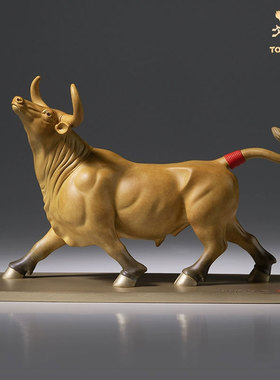 铜师傅《鸿运牛》客厅办公室铜牛开业摆件 家居装饰工艺品