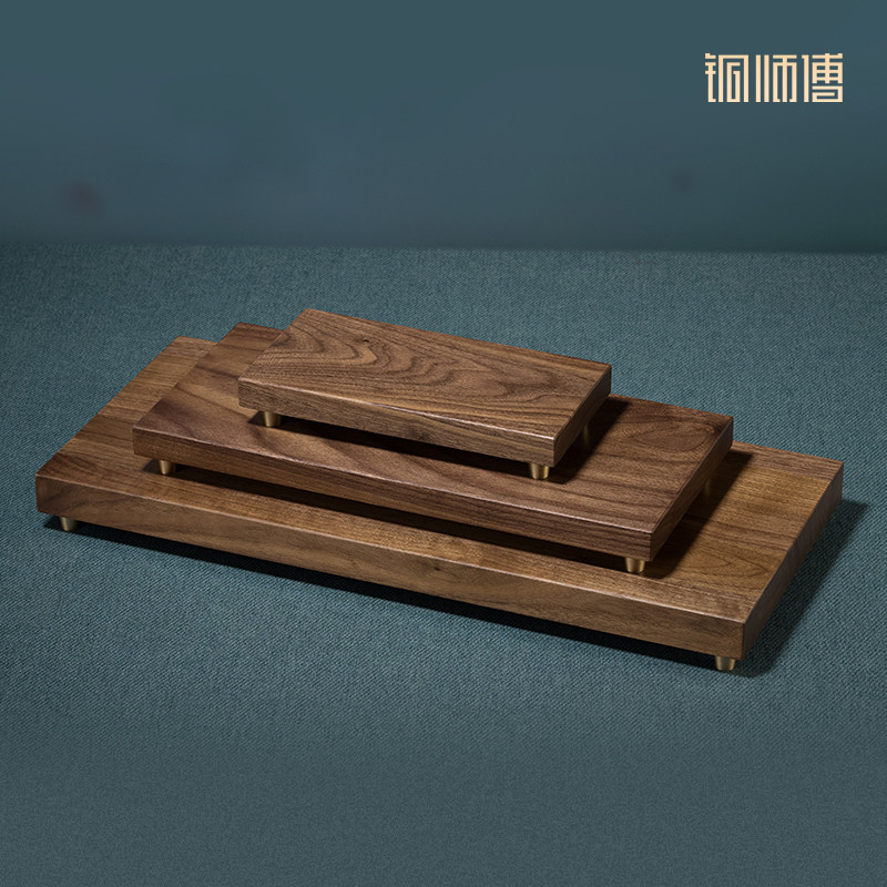 铜师傅中式黑胡桃木底座图片