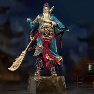 铜师傅《关圣》客厅桌面 黄铜关公摆件 家居装饰关公工艺品 摆件