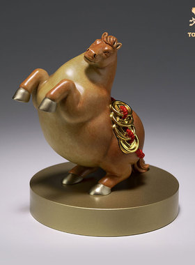 铜师傅铜马摆件马上要有钱