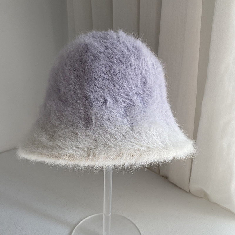 渐变毛毛渔夫帽女秋冬兔毛盆帽显脸小保暖韩国网红时尚水桶帽子潮,服饰配件/皮带/帽子/围巾,帽子,淘宝优惠券,粉丝福利购,淘宝优惠卷