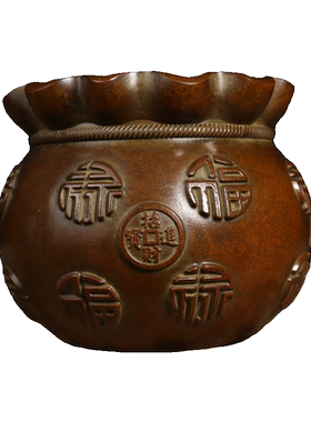 纯铜苏工福袋香炉紫铜聚宝盆
