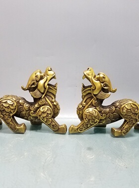 纯铜貔貅摆件一对公母金钱貔貅