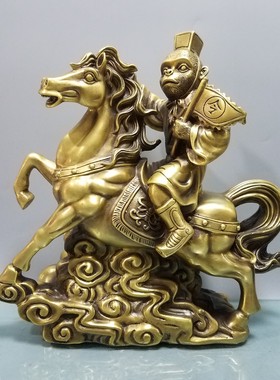 马上封侯摆件纯铜马上有钱