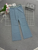 简约百搭长裤 时尚 女款 西裤 韩系复古气质腰部刺绣设计休闲裤