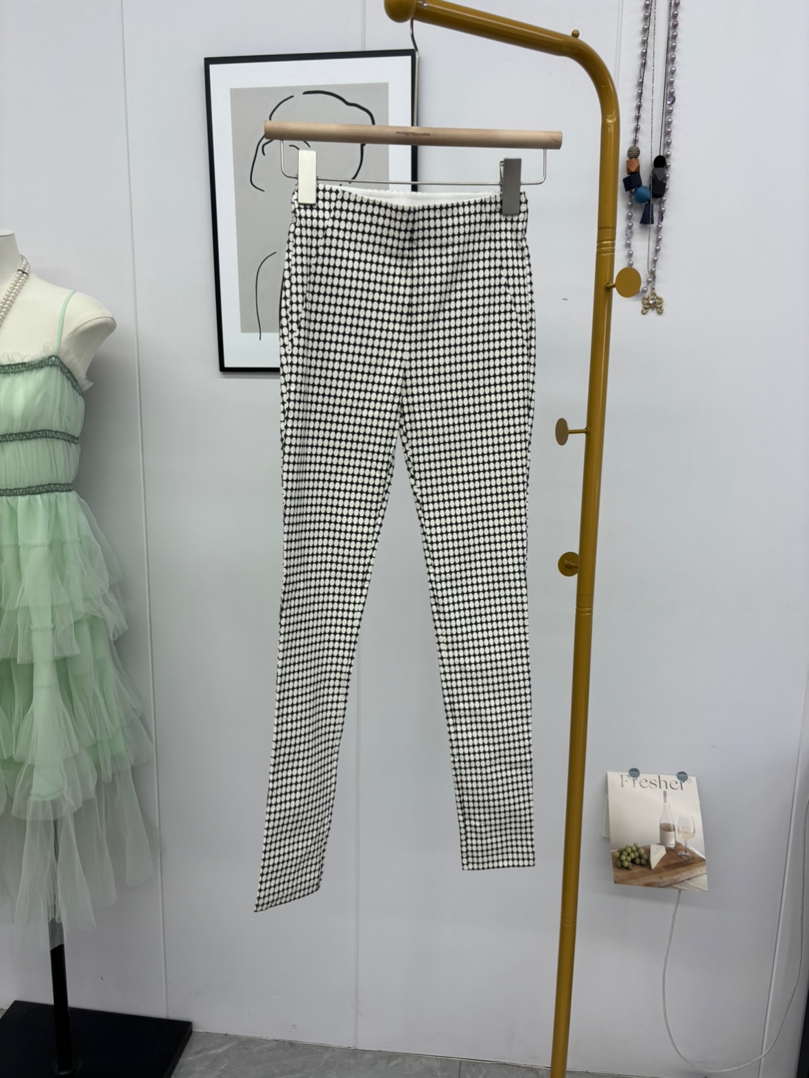 高端时尚复古格子休闲裤春秋款修身显瘦气质款百搭打底裤紧身裤