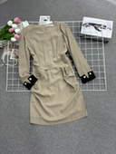 卡其时尚 百搭休闲裙 韩系复古通勤气质显瘦百搭连衣裙女款