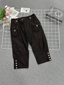 洋气靴裤 复古呢料宽松七分修身 休闲裤 春秋休闲百搭七分裤 显瘦时尚