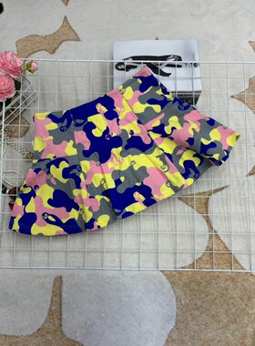 高秋冬款时尚百搭迷彩加绒印花短裙女夏季新款休闲半身裙
