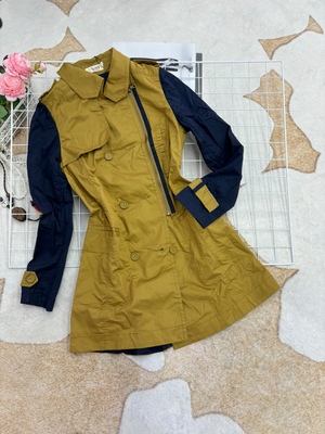 XY家高品质时尚拼色中长款风衣外套女春秋新款收腰显瘦上衣