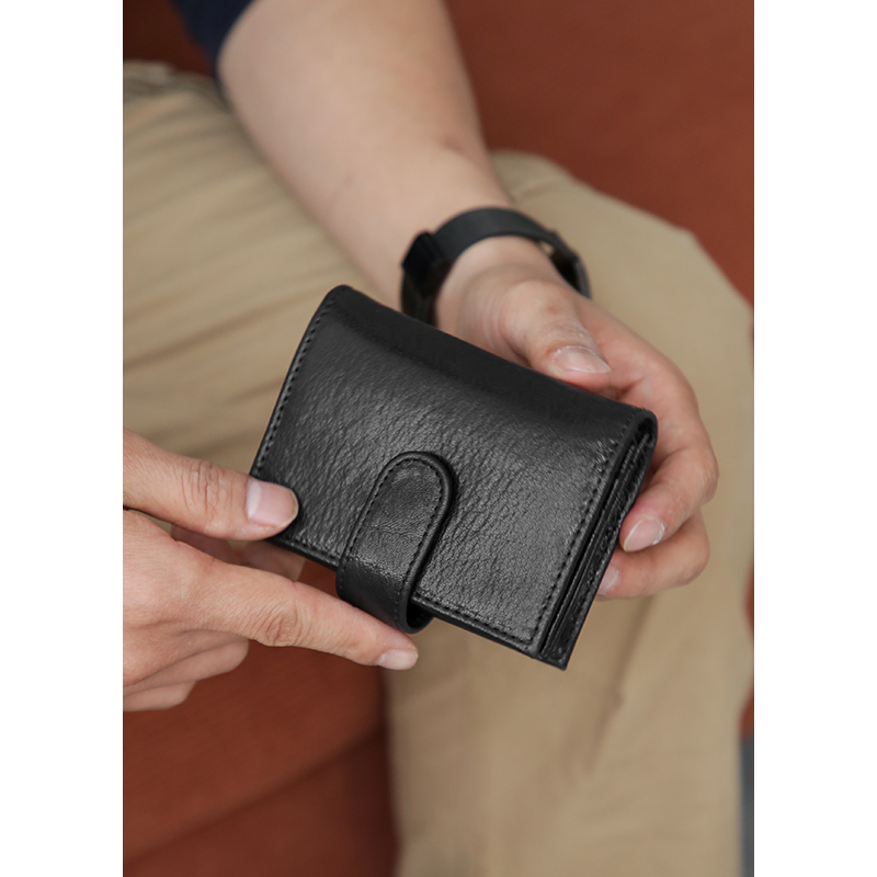 头层牛皮便携迷你大容量卡包