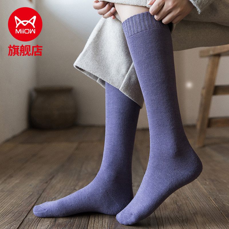 【3双装】猫人加厚毛圈长筒袜子女袜秋冬保暖高筒瘦腿袜子女长袜高性价比高么？
