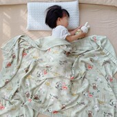 宝宝六层纱布盖毯A类竹棉婴儿抱毯薄被柔软透气新生儿包被浴巾