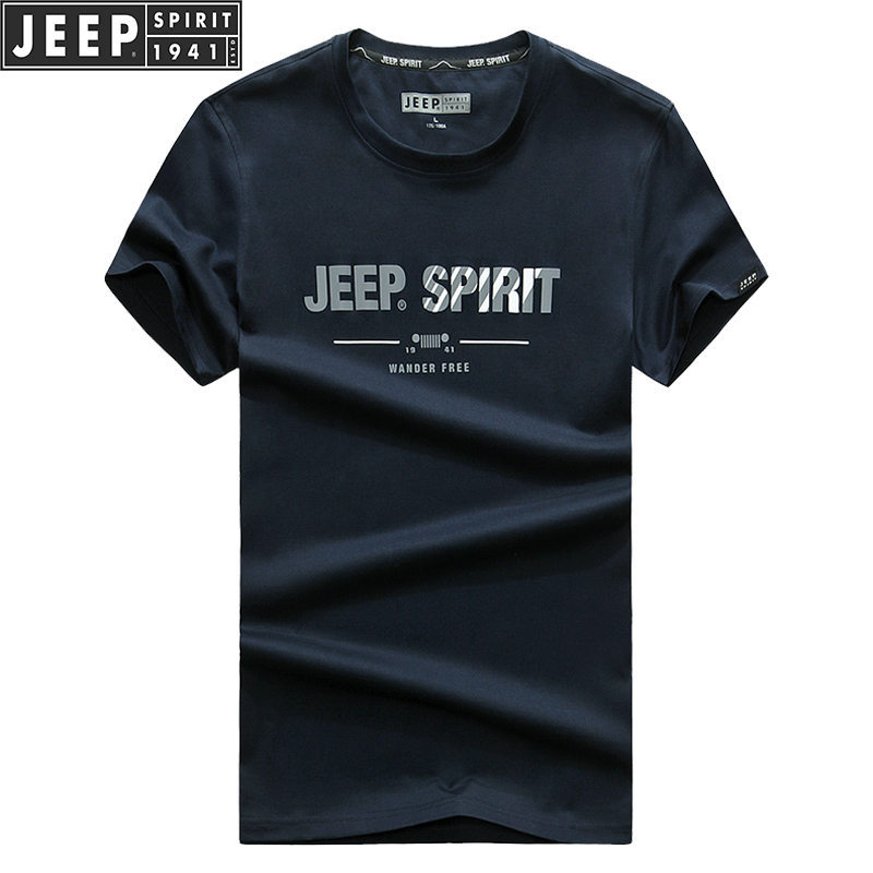 jeep¹Ù·½ÕýÆ·ÄÐÊ¿¶ÌÐätÐôÄÐ×°´¿ÃÞÔ²ÁìÏļ¾¿íËÉ´óÂë°ëÐätÐôÉÀÉÏÒÂ