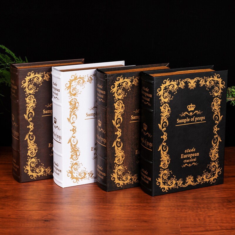 欧式复古风假书仿真书本收纳盒售楼处大厅橱窗陈列道具装饰书模型