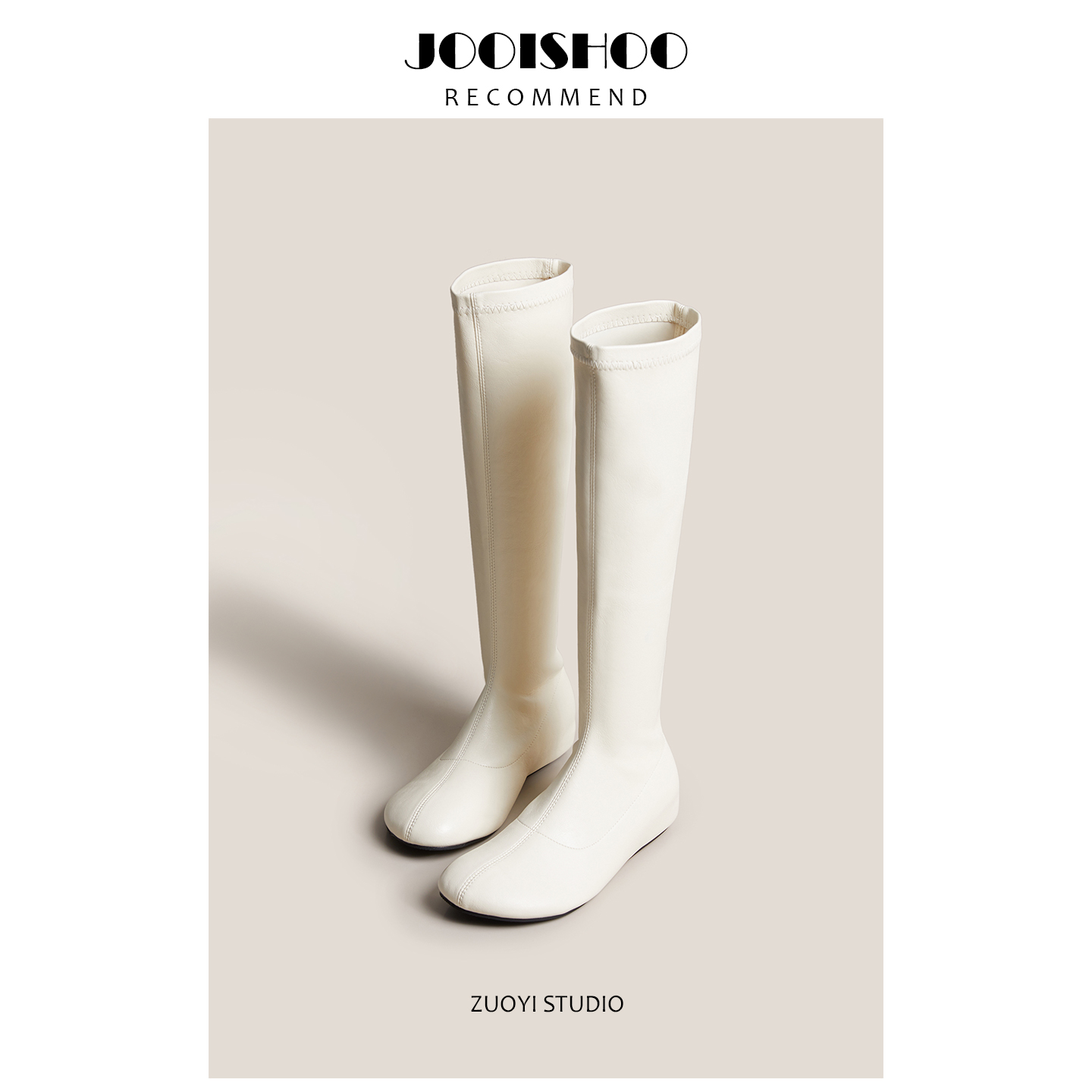 佐一不服可爱复古！芒果头平跟瘦瘦长靴女秋季美拉德马丁靴子