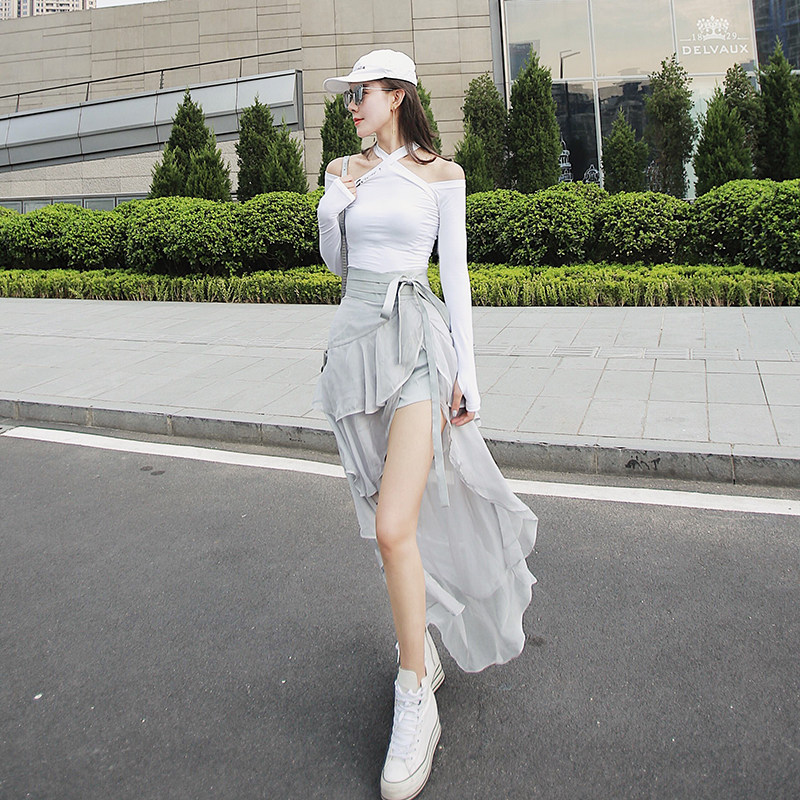 2019夏装新款荷叶边高腰不规则鱼尾半身裙子中长款裙裤超仙女裙潮在类目 女装/女士精品, 半身裙中 - 来自Buy2taobao.com提供专业的淘宝代购服务