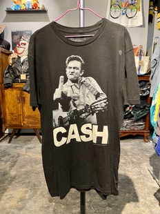 Cash摇滚乐队复古印花纯棉T恤 Johnny Vintage古着元 年正版