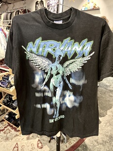 水洗做旧涅槃NIRVANA在母体专辑摇滚短袖 T恤 Vintage风格 全新New