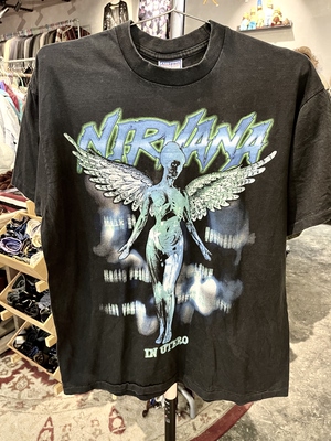 全新New Vintage风格水洗做旧涅槃NIRVANA在母体专辑摇滚短袖T恤