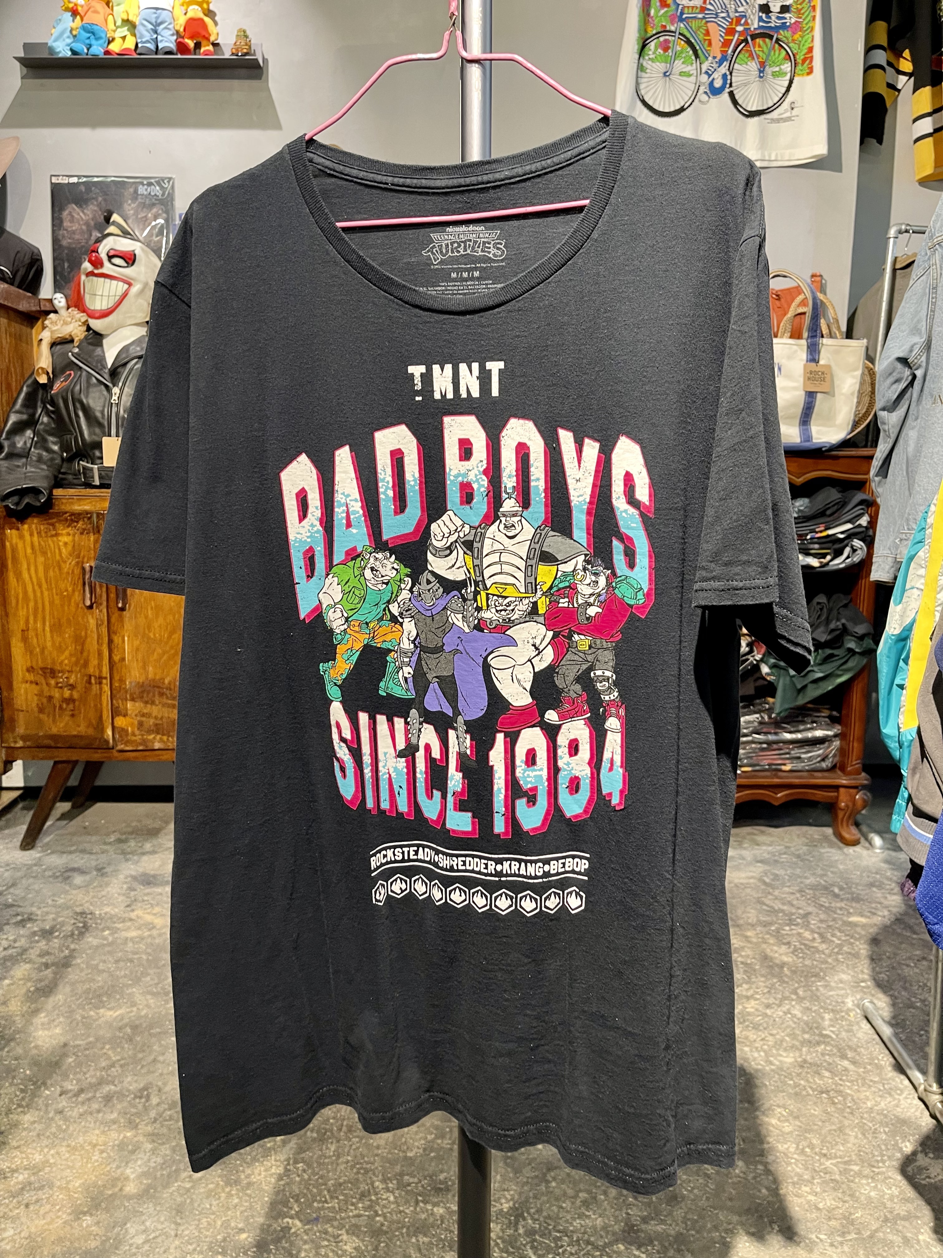 Vintage古着元年正版卡通动画片忍者神龟反派全家福复古纯棉T恤