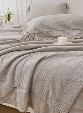 ins新款60支韩国砂洗全棉绗缝夏凉被纯棉空调被子双人被芯