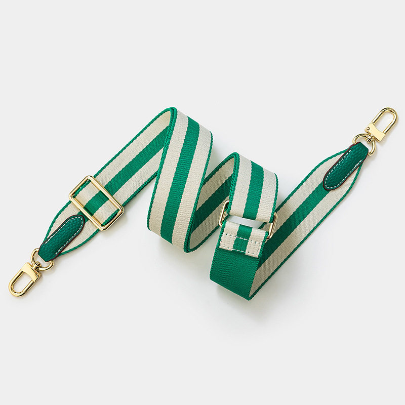 3.8cm可调节条纹织带宽肩带单肩斜挎带替换改造包带配件绿色灰色