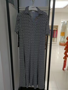 夏季台航桑蚕丝真丝印花翻领透气凉爽女士连衣裙显瘦
