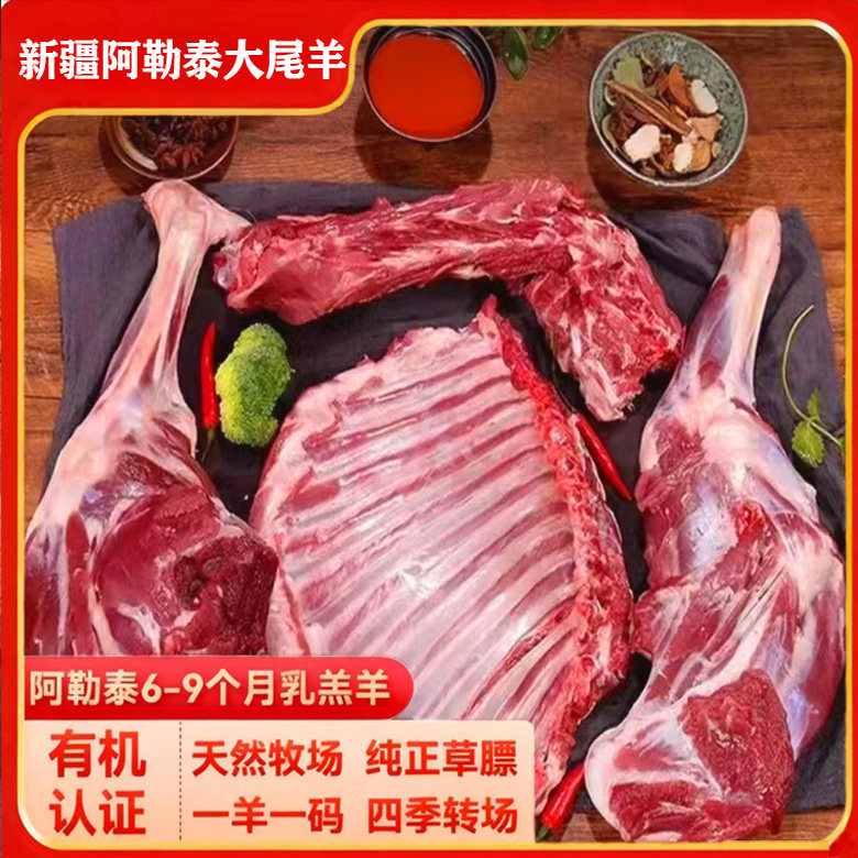 礼盒装新疆阿勒泰羊肉羊腿羊排礼盒现杀乳羔羊新鲜整羊新疆直发