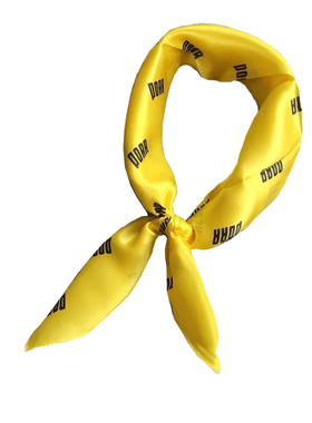 黄色字母小方巾丝巾OL职业装搭配装饰真丝领巾女士桑蚕丝小围巾