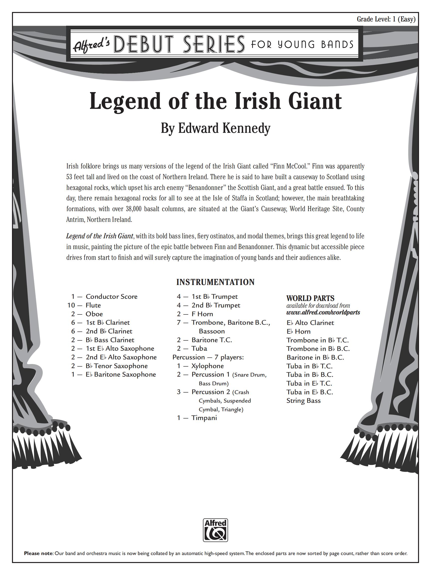 交响管乐legend of the irish giant管乐团合奏总谱分谱