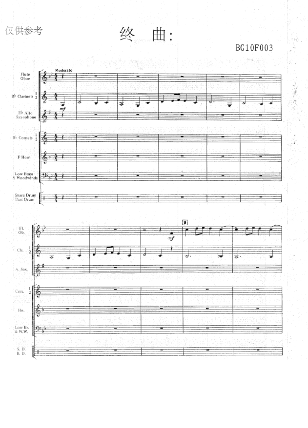 交响管乐终曲乐团合奏总谱分谱