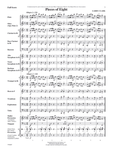 管乐总谱《八里亚尔PIECES_OF_EIGHT》乐团合奏总分谱+音频